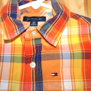 Tommy Hilfiger Kids Plaid Long Sleeve Shirt - Size XS (4-5)